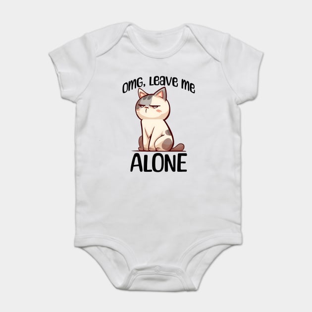 Funny introvert sarcastic grouchy cat design Baby Bodysuit by Luxinda